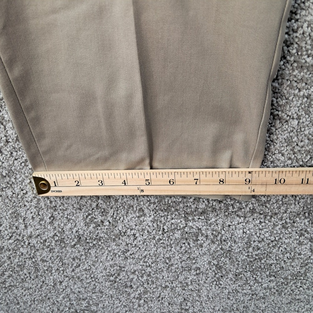 Haggar Mens Iron Free Premium Khaki Classic Fit Tan Pants Actual Size 38x26.5 - Picture 10 of 11